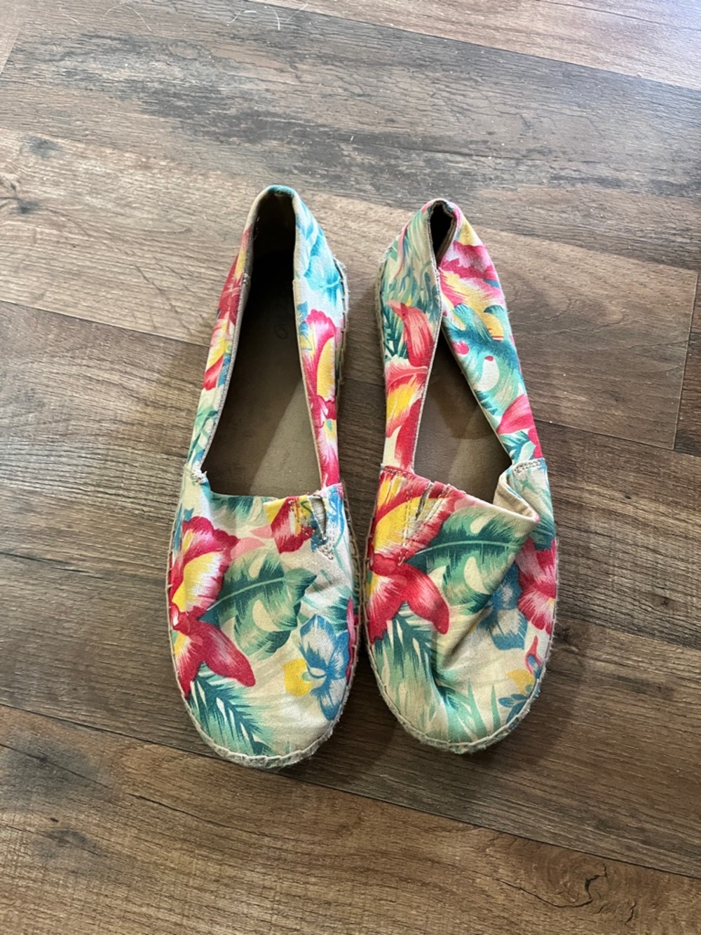 Mossimo Supply Co. Floral Canvas Espadrilles in Pink & Teal